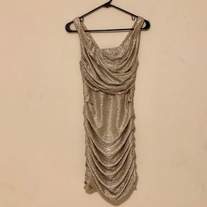 Express Metallic Ruched Dress